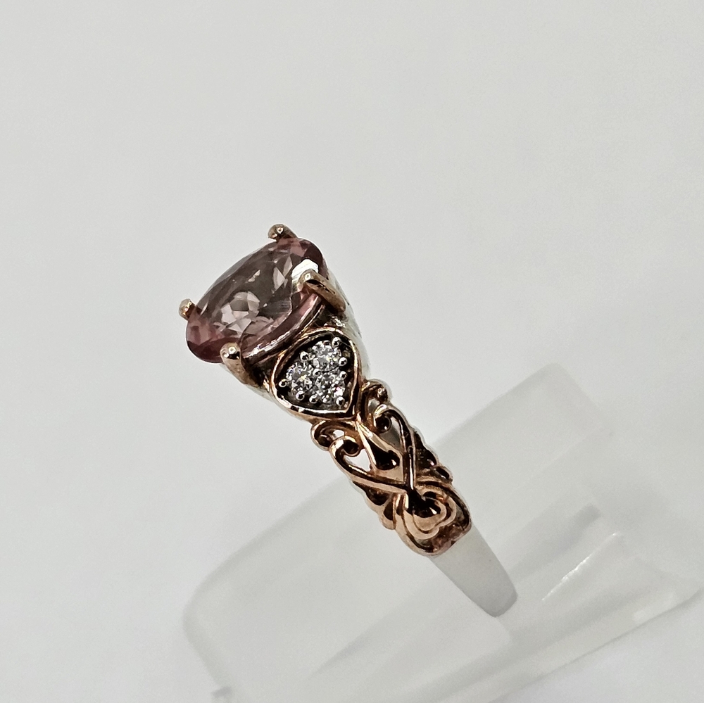 Natural Red Rose Apatite in 14kt Rose Gold & Sterling Silver Ring Size 7.5!🌹 - Picture 10 of 10
